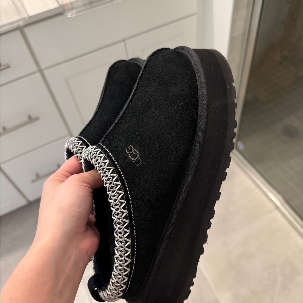 UGG Black Mules with Silver Accents